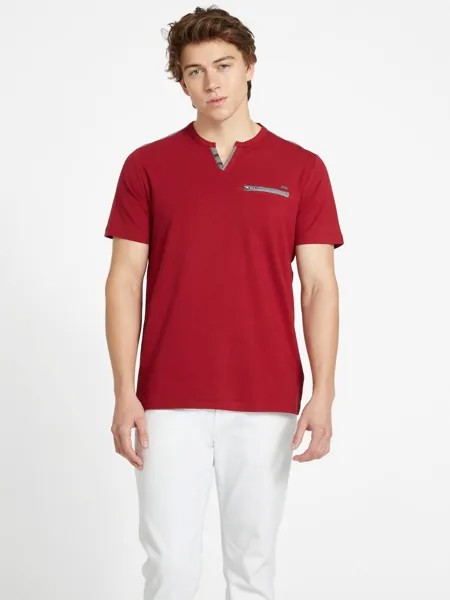 Футболка Mason с карманом на пуговицах на пуговицах Guess Factory, цвет Beet Juice Red