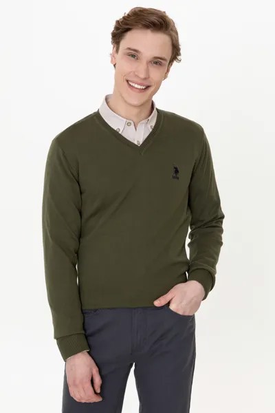 Пуловер мужской U.S. POLO Assn. G081GL0TK0GTD02-GLBSK21 хаки M