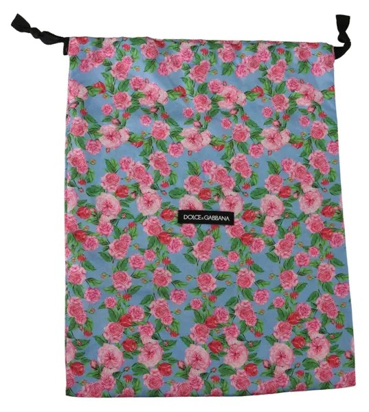 DOLCE - GABBANA Сумка-пылесборник Сине-Розовая сумка для обуви на шнурке с цветочным принтом 38x29,5см