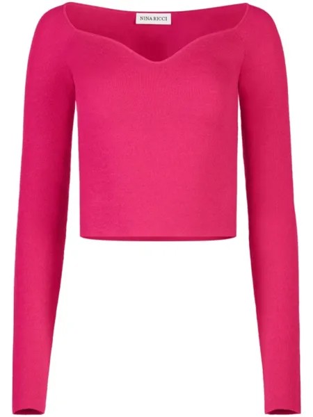 Nina Ricci топ с вырезом в форме сердца, розовый