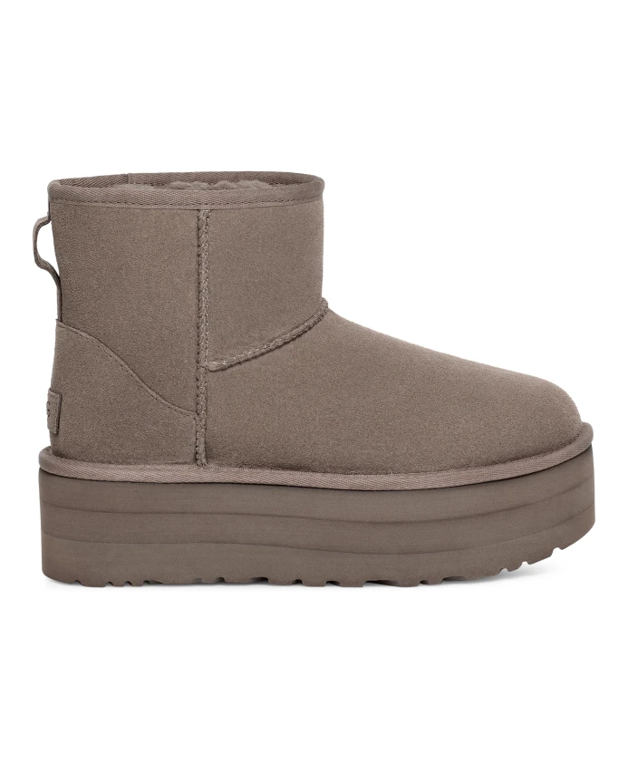 Классические мини ботинки на платформе. Ugg, серый