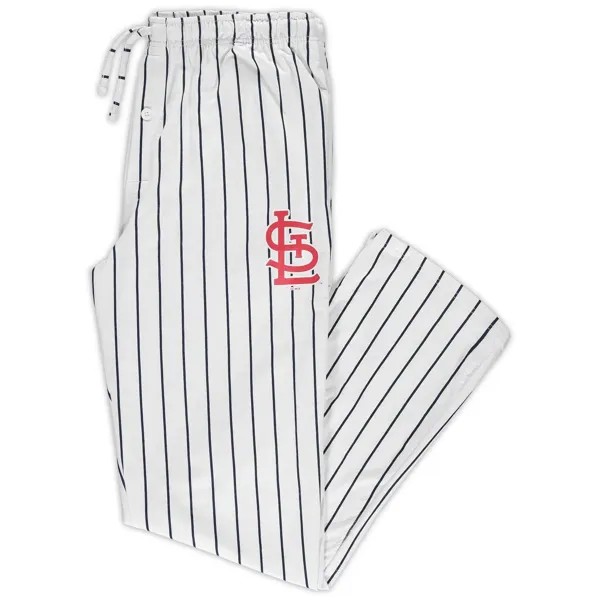 Мужские спортивные брюки белого/темно-синего цвета St. Louis Cardinals Big & Tall в тонкую полоску