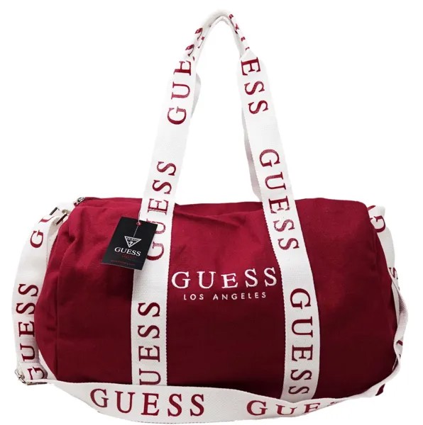 НОВАЯ легкая спортивная сумка из ткани GUESS с красным логотипом для спортзала и путешествий, маленькая дорожная сумка