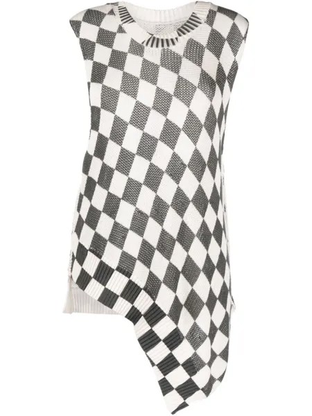 MM6 Maison Margiela топ в клетку, белый