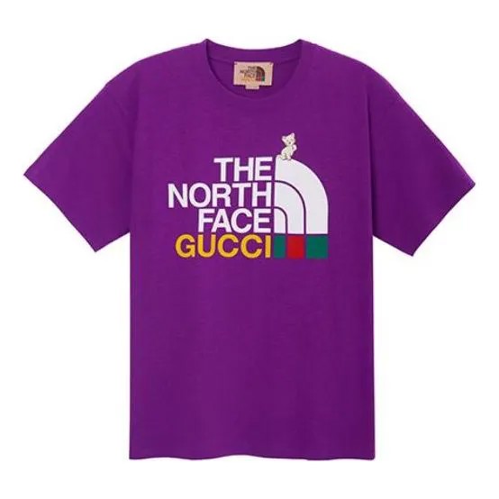 Футболка GUCCI x THE NORTH FACE Logo Tee 'Purple', фиолетовый