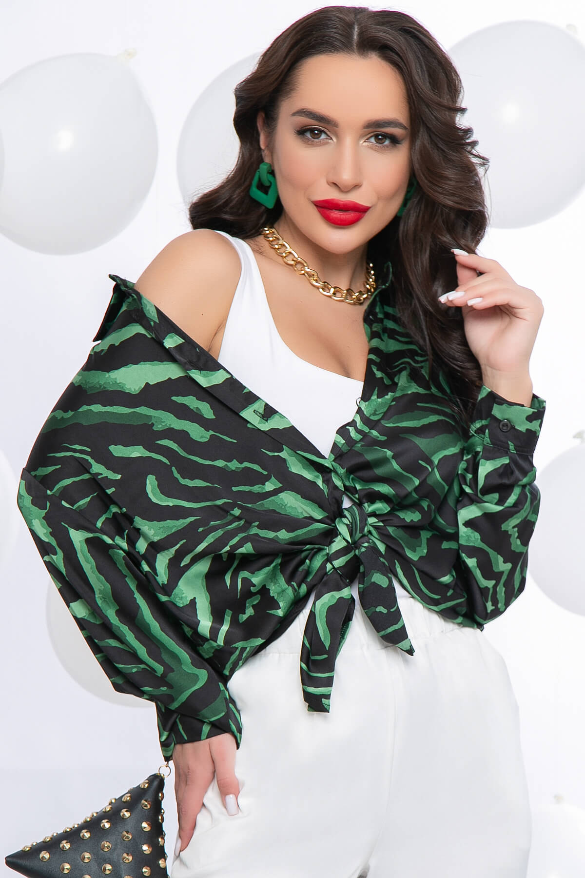 Рубашка женская LT Collection Лила Б5562 разноцветная 52 RU