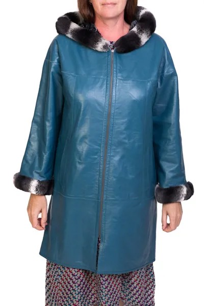 Кожаная куртка женская EXPO FUR 176.90.KPS бирюзовая 40