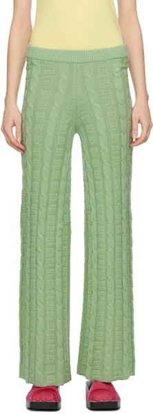 Зеленые брюки с узором «косички» Acne Studios