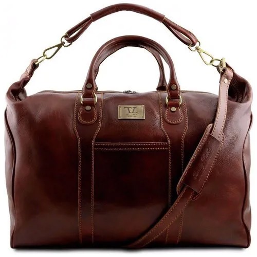 Дорожная кожаная сумка Tuscany Leather Amsterdam TL1049 Темно-коричневый