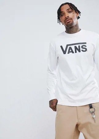 Белый лонгслив с крупным логотипом Vans VN000K6HYB21