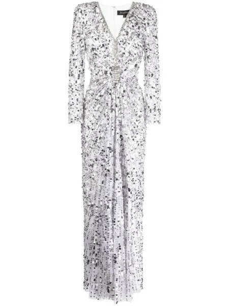 Вечернее платье Gazelle с пайетками Jenny Packham, серебристый
