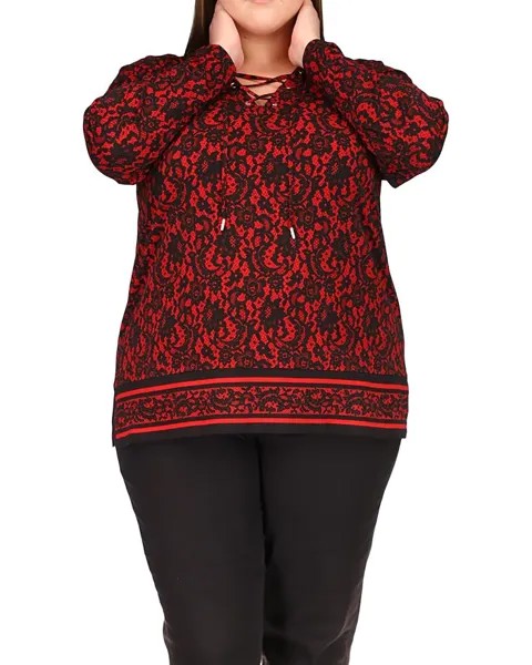 Топ MICHAEL Michael Kors Plus Size Lace Border Lace-Up, цвет Crimson