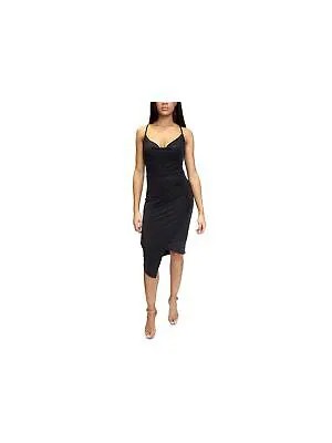 ПОЧТИ ЗНАМЕНИТОЕ женское черное облегающее вечернее платье на бретельках Размер: M
