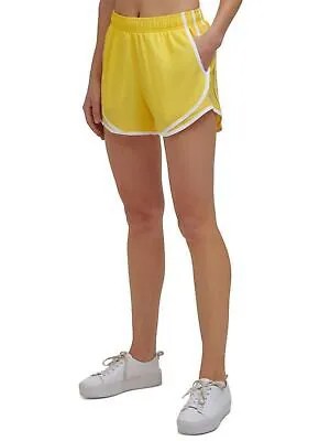 CALVIN KLEIN PERFORMANCE Женские желтые шорты со средней посадкой и перфорацией на кулиске, XL