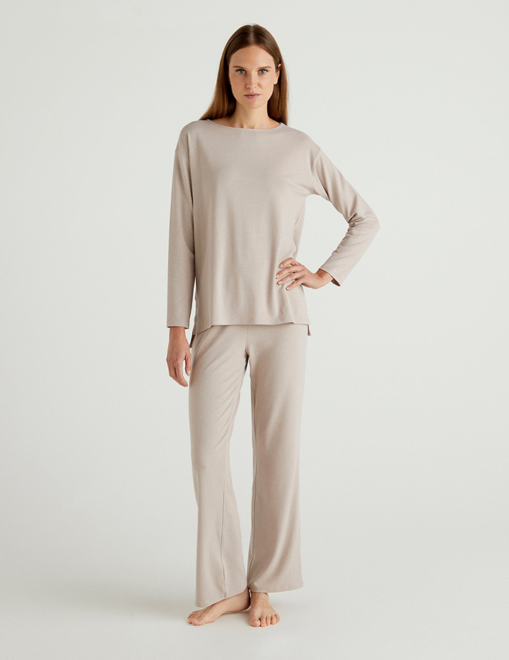 Пижама женская United Colors of Benetton 21A_3L333P2G7 бежевая M