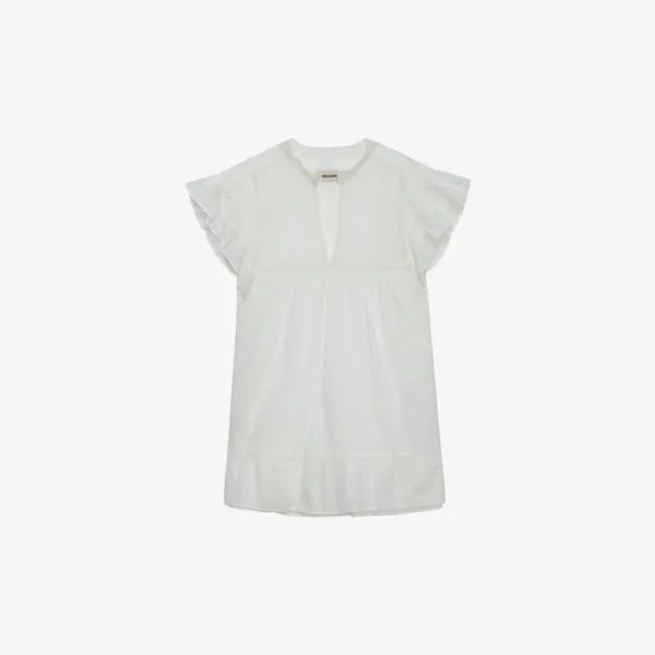 Атласная блузка tiza с оборками на рукавах Zadig&Voltaire, цвет blanc