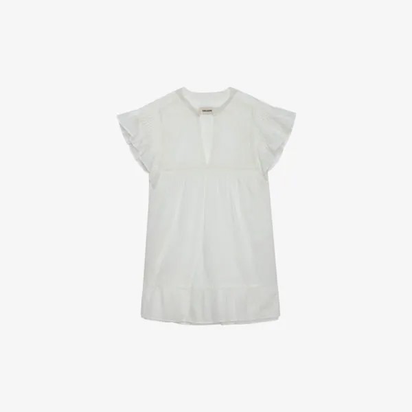 Атласная блузка tiza с оборками на рукавах Zadig&Voltaire, цвет blanc
