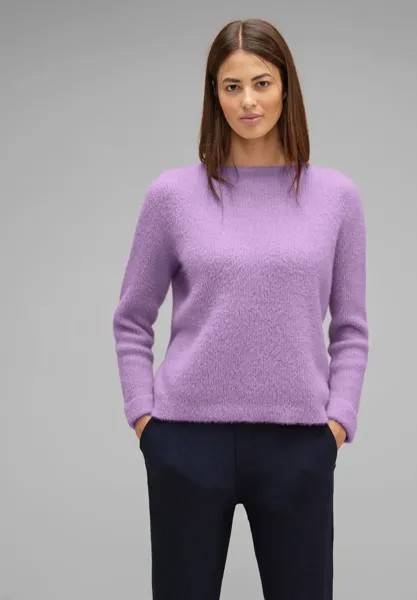Свитер STREET ONE с круглым вырезом и вырезом-лодочкой, цвет Soft Pure Lilac