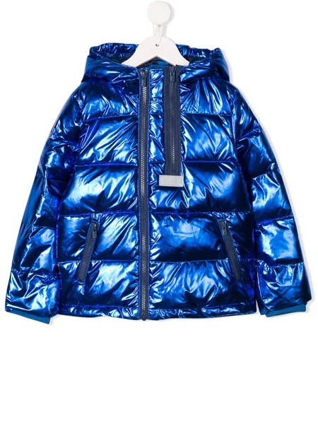 Kenzo Kids пуховик с эффектом металлик