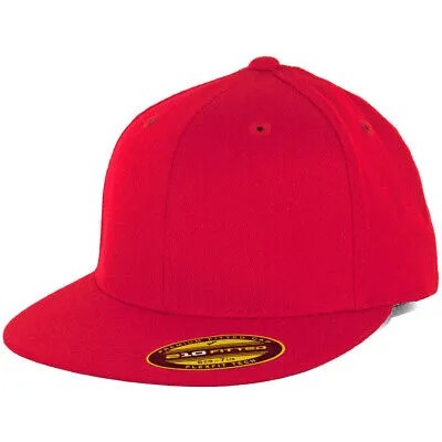 Flexfit 210 Fitted Flex Hat (красная) Мужская стрейч высокая кепка