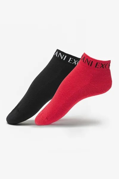 Короткие носки с логотипом - 2 пары Armani Exchange, красный