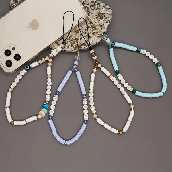 Go2Boho Подвеска для мобильного телефона бусины Heishi глина из бисера телефонная цепочка 2021 бижутерия для любимого телефона для женщин ремешок д...