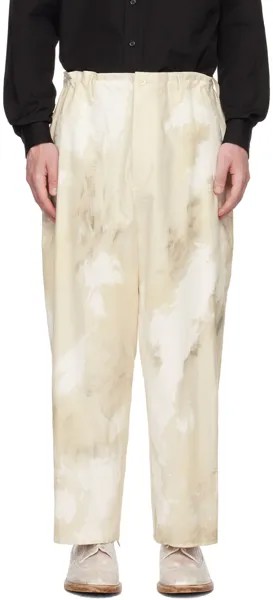 Белоснежные брюки с принтом Yohji Yamamoto