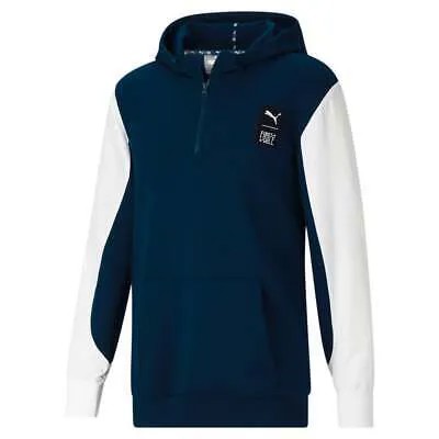 Puma First Mile X Quarter Zip Fleece Hoodie Mens Blue Casual Outerwear 52344473