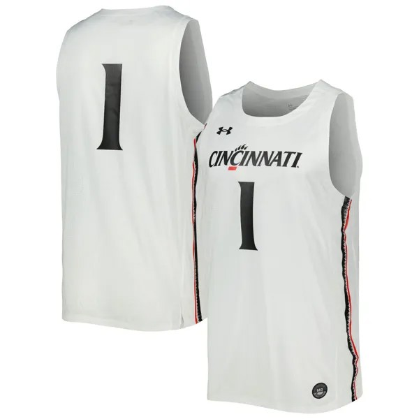 Реплика мужской баскетбольной майки #1 белого цвета команды Cincinnati Bearcats Team Under Armour