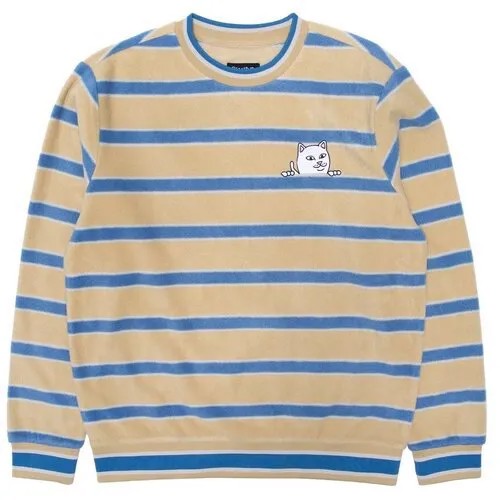 Толстовка RIPNDIP Peeking Nermal Brushed Fleece Crewneck Natural/Blue / L