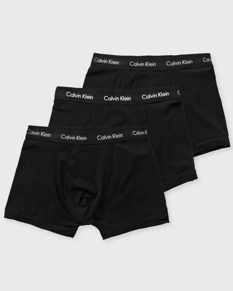 Трусы Calvin Klein Underwear Cotton Stretch Trunk 3Pk, цвет black w. black wb