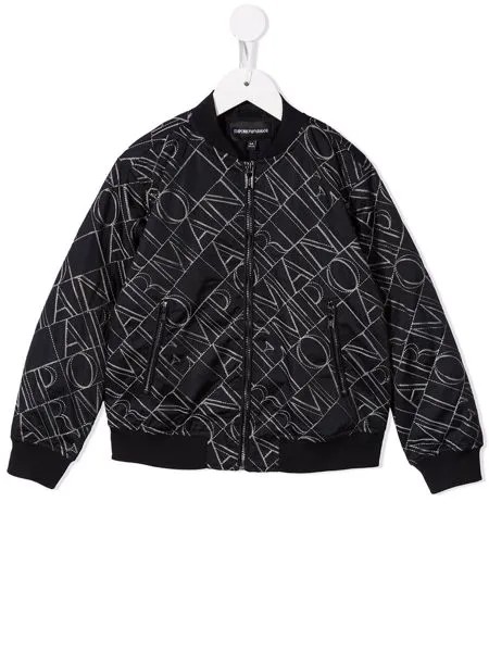 Emporio Armani Kids бомбер с вышитым логотипом