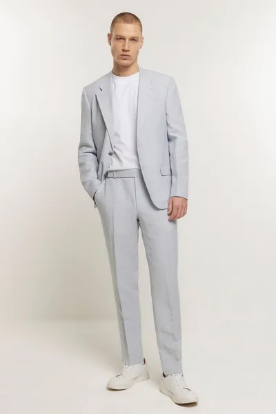 Тонкий льняной костюм: брюки River Island, синий