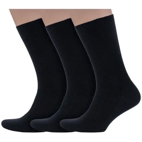 Носки Dr. Feet, комплект, 3 пары, размер 25, черный