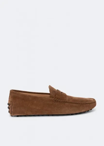 Лоферы TOD'S Suede Gommino loafers, коричневый