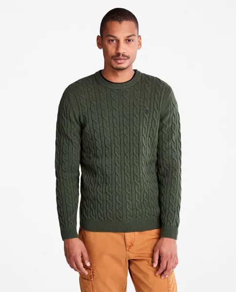 Мужской зеленый свитер с круглым вырезом Timberland, зеленый