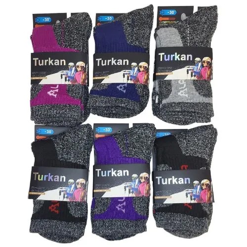Носки Turkan, 6 пар, размер 36-41, бордовый, черный, мультиколор, серый