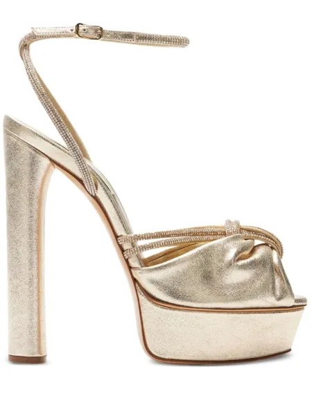 Сандалии Casadei 140 мм Taylor Flora Wonder, золотой