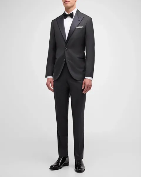 Мужской однотонный смокинг с острыми лацканами Brunello Cucinelli, цвет Dark Grey