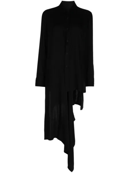 Yohji Yamamoto платье-рубашка с длинными рукавами, черный