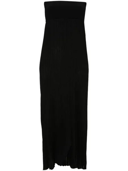 Alaïa платье-бандо плиссированное миди, черный