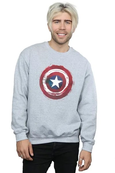 Толстовка с изображением щита «Капитан Америка» Marvel, серый
