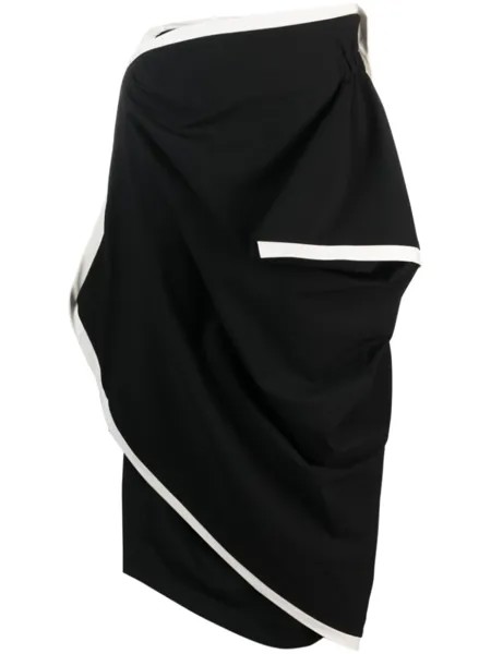 Issey Miyake драпированная юбка миди, черный