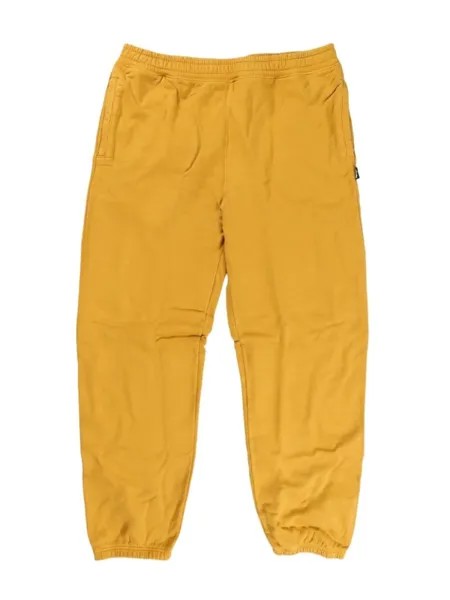 Stüssy спортивные брюки с аппликацией логотипа и завязками, желтый