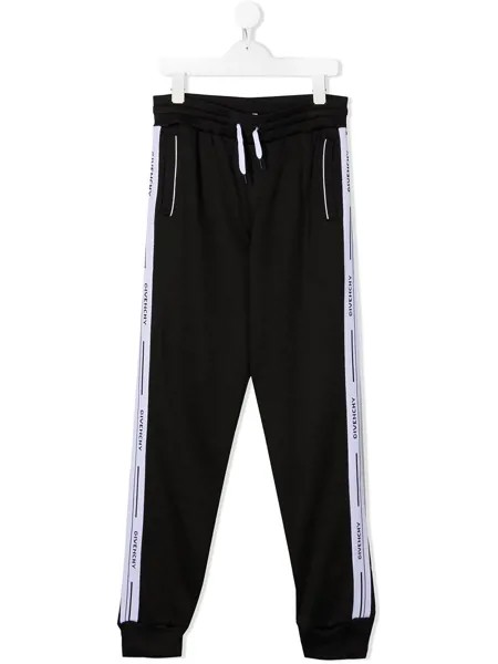 Givenchy Kids спортивные брюки с логотипом на лампасах