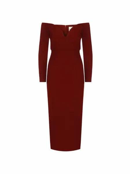 Шерстяное платье миди Roland Mouret, бордовый