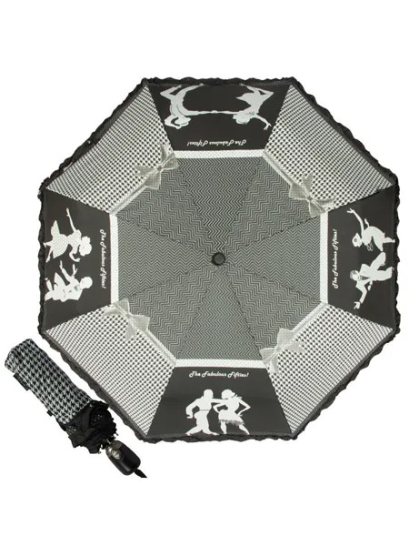Зонт складной женский автоматический Emme M440-OC черный/белый