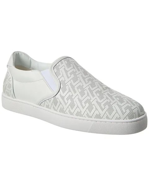 Christian Louboutin FAV Fique A Vontade Кожаные слипоны, белый