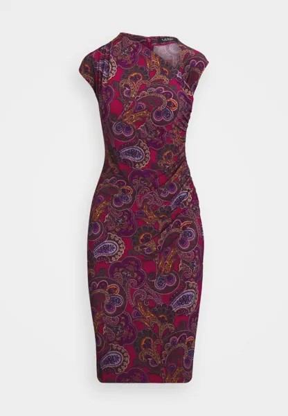 Платье из джерси PAISLEY STRETCH JERSEY CAP-SLEEVE DRESS Ralph Lauren, розовый