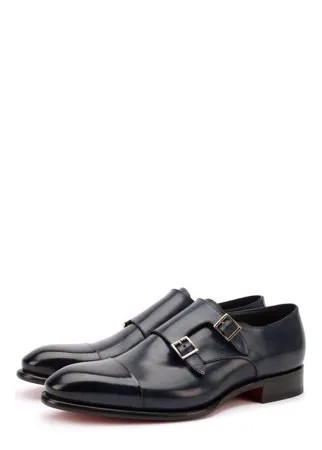 Кожаные монки с двумя пряжками Santoni